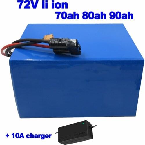 Customized li ion lithium 72V 70ah 80ah 90ah battery pack for Antique Car Golf Cart 3600w Solar PV Power EV AGV RV + 10A charger