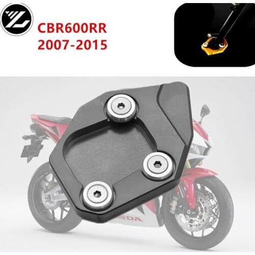 Motorcycle CNC Aluminum Foot Kickstand Extension Pad Plate Side Stand Enlarger For HONDA CBR600RR 2007-2015 2008 2009 2010 11 12