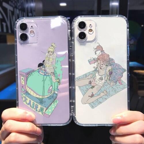 Cartoon ghost illustrator Zeen Chin Phone Cases Transparent soft For iphone 5 6 7 8 11 12 s c se plus mini x xs xr pro max cover