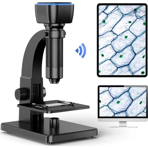 Digital Microscope WiFi PC Connection 2000X Microscope 5.0M Pixel Dual LED Lights Sources Dual Lens Microscope