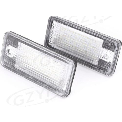 For Audi A3 A4 A6 A8 S3 S4 S6 S8 Q7 CAN-Bus 18-SMD LED Number License Plate Light Lamps Xenon White Automobile Lighting Parts