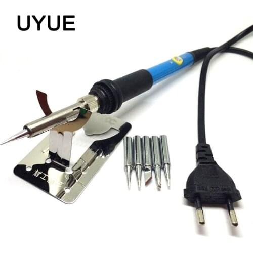 EU plug 301D Temperature Adjustable Electric Welding Solder Soldering Iron Handle Heat Pencil Tool with 5PCS tips
