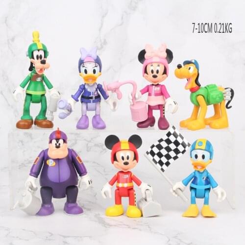 7pcs/lot Disney Figure Toy Mickey Minnie Mouse Donald Daisy Duck Pluto Goofy PVC Action Figure Cartoon Model Doll Gift for Kids