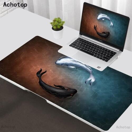 Abstract Art Fish Gaming Mouse Pad XL Large 900*400 Locking Rubber Mousepad Gamer Mouse Mat Wrist Rest for Computer Laptop Mat