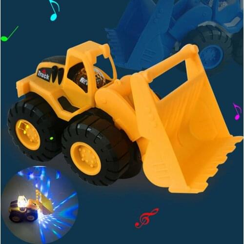 Car Toy 2 Styles Plastic Diecast Construction Excavator Toys Vehicle Engineering for Boys LED Children’s Toy Music Car