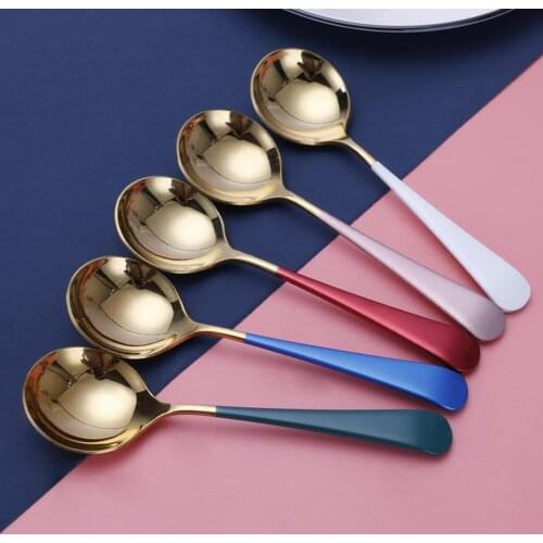 Coffee Spoon Eco-friendly Rust-proof Stainless Steel Hot Drinking Spoon Flatwares for Dorm