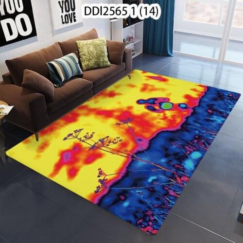 1 Pcs Light Effect Color Pattern Non-Slip Thermal Printing Carpet Door Mat Kitchen Living Room Floor Mat Carpet Mat For Hallway