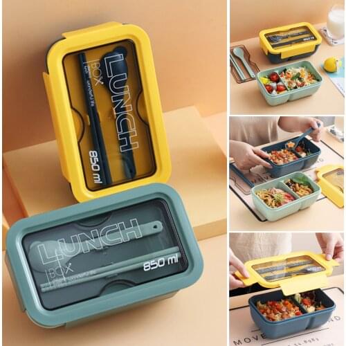 Lunch Box with Spoon Leak Proof Durable Microwave Safe Meal Fruit Snack Packing for Picnic Outdoors J2Y