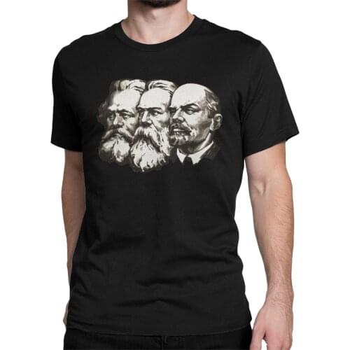 Men T-Shirt Marx Engels And Lenin The Soviet UnionTshirt Vintage Cotton Communist Communism Ussr Comrades