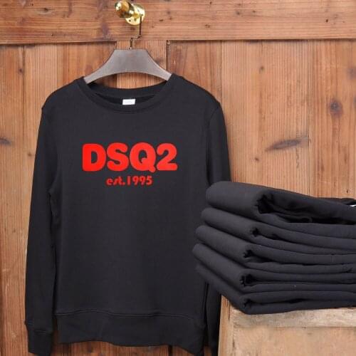 Winter style dsq brand black Mens Hoodie 100% cotton casual long sleeve Unisex hoody warm letter Hoodie sweatshirt for men