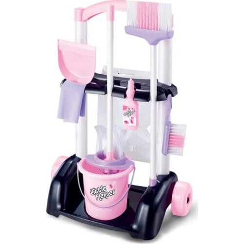 2021 New House Cleaning Trolley Set Kids Pretend Play Toy Little Helper Cleaning Play Set