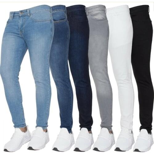 2021 New High quality mens skinny hot style simple classic stretch jeans Business casual pants