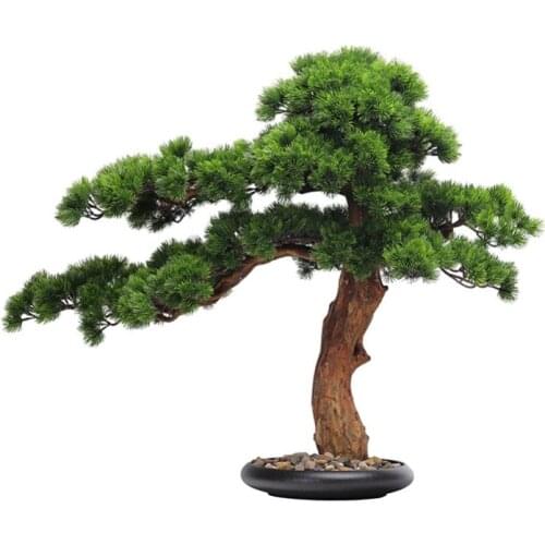 New Chinese Simulation Beauty Pine Tree Pine Bonsai Decoration Hallway High-End Soft Decoration Club House Model SalesDepartment