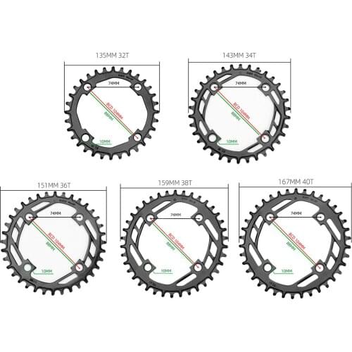 Durable 104BCD Round Narrow Wide Chainring Steel Mountain Bicycle Chain Wheel 32T 34T 36T 38T 40T Tooth Plate MTB Bike Parts
