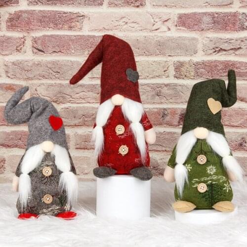Christmas Decor Doll Ornaments Faceless Rudolph Desk Ornaments Christmas Party Home Decor New Year Kid Gift Kawaii
