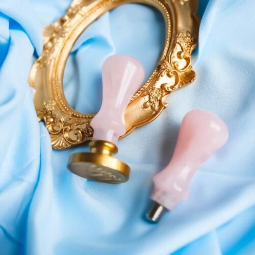 Pink Crystal Wax Seal Handle Wang Envelope Invitation Greeting Card Agate Seal Handle Fire Lacquer Seal Special Handle