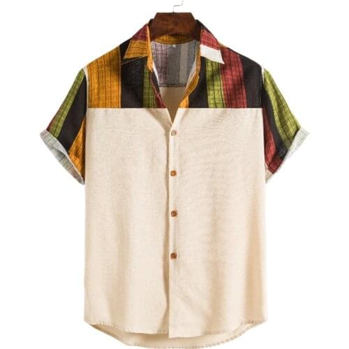 Mens Summer Short Sleeve Beach Shirts 2021 Fashion Plaid Print Hawaiian Aloha Shirt Men Casual Work Shirt Male Camisa Hombre 3XL