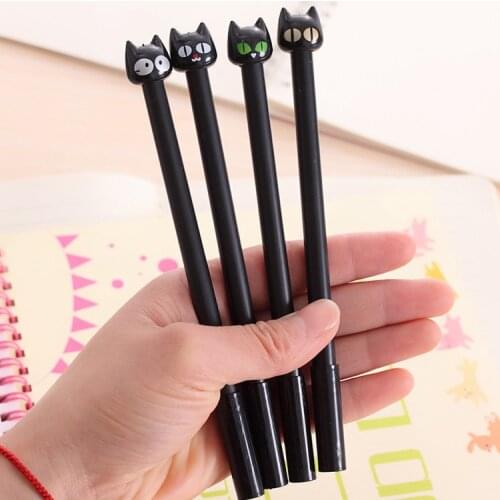 1 PCS Creative Stationery South Korea Super Cute Big Eye Cat Cute Black Cat Black Neutral Pen Cartoon Water PenS
