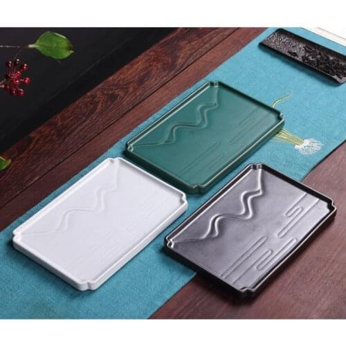 Handmade Japanese Earthenware Dry-Bulb Disk Ceramic Kung Fu Tea Tray Tray Pot Bearing Pot Torr Saucer Teapot Tray Serving Tray