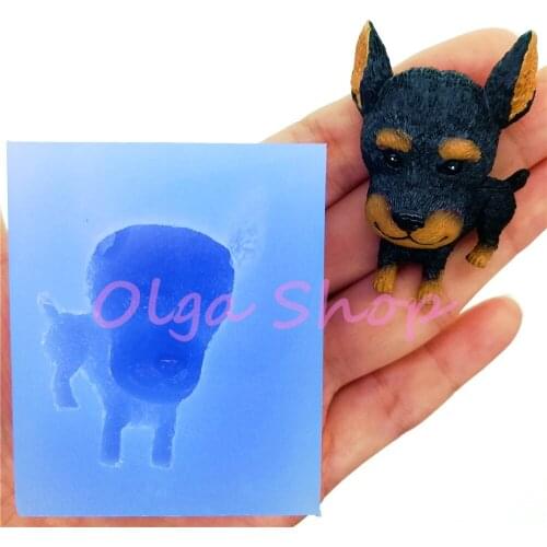 DYL821 50mm x 30mm Dog Silicone Mold Fondant Cake Decoration Candy Resin Clay Earrings Necklace Craft Soap Candle FOOD SAFE