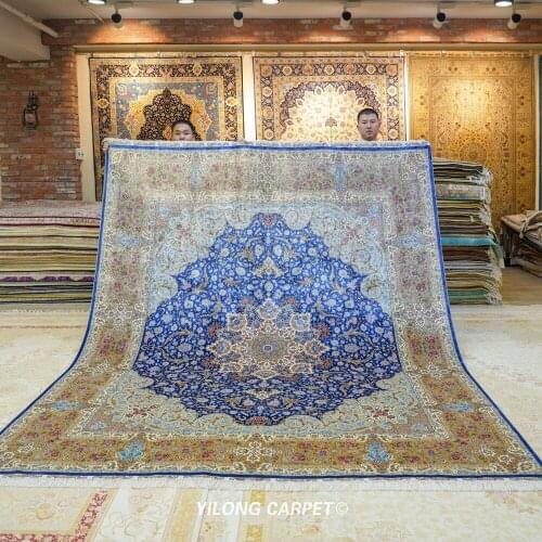 YILONG 8'x10' Oriental traditional carpet durable and comfortable hand made silk carpets (ZQG520A)