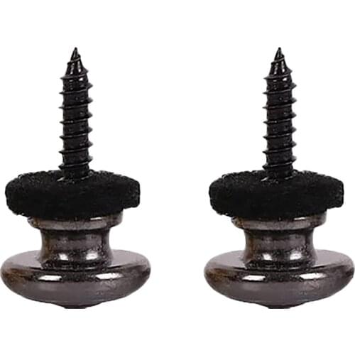 2PCS Wool Copper Guitar Strap Lock Locking Pegs Pins Mushroom Shape End Button for Acoustic Classical Electric Bass Guitar Ukule