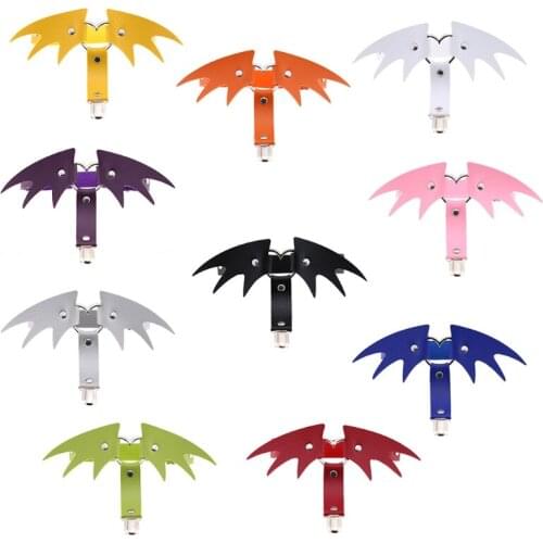 Women Goth Punk Style Faux Leather Garter Belt Metal Heart Halloween Batwings Adjustable Thigh Ring Harness Clubwear