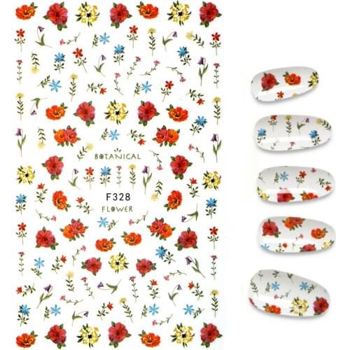 1 Sheet Mixed Styles Nail Stickers Flower Butterfly Cartoon Nail Art Tips Decals Manicure Tools