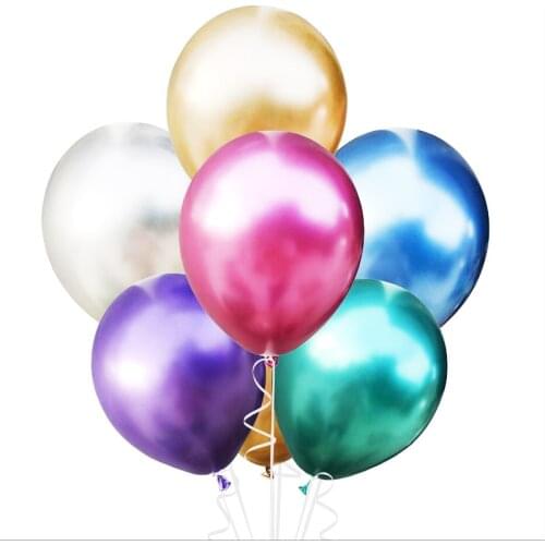 1pcs 12inch New Glossy Metal Pearl Latex Balloons Thick Chrome Metallic Colors Inflatable Air Balls Globos Birthday Party Decor