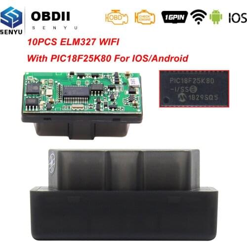 10PCS ELM 327 V1.5 PIC18F25K80 OBD2 WIFI Scanner ELM327 V1.5 Wifi For Android/IOS OBD OBD2 Car Diagnostic Auto Tool Code Reader