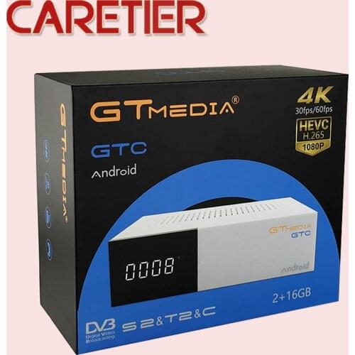 10PCS Freesat GTC Android 6.0 TV BOX DVB-S2/T2/Cable/ISDBT Amlogic S905D 2GBRAM