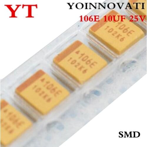 100pcs/lot Tantalum Capacitor 106E 10UF 25V Type B 3528 1210 Best quality
