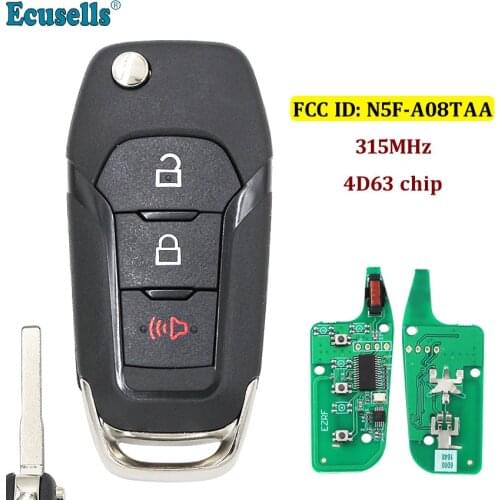 2+1/3 Buttons Flip Remote Key Keyless Entry Fob 315MHz for Ford Fusion 2013-2015 FCC ID: N5F-A08TAA HU101