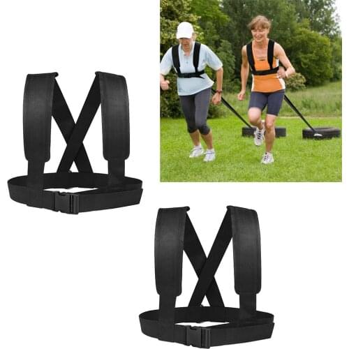 2 x Sled Harness Tire Pulling Strap Fitness Resistance Training Workout Belt