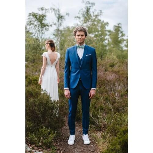 2017 Latest Coat Pant Designs Navy Blue Wedding Suits Tuxedo Slim Fit 3 Piece Men Suit Custom Groom Prom Blazer Terno Masculino