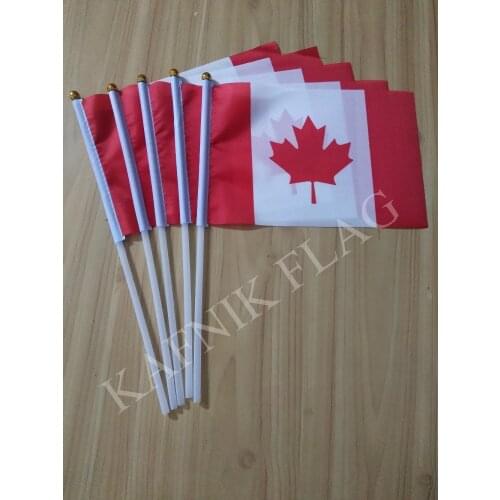KAFNIK,5pcs 14x21cm Canada Hand Waving Flag,free shipping