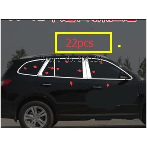 304 stainless steel car window trims for santa fe 2006 2007 2008 2009 2010 2011 2012 for hyundai santa fe