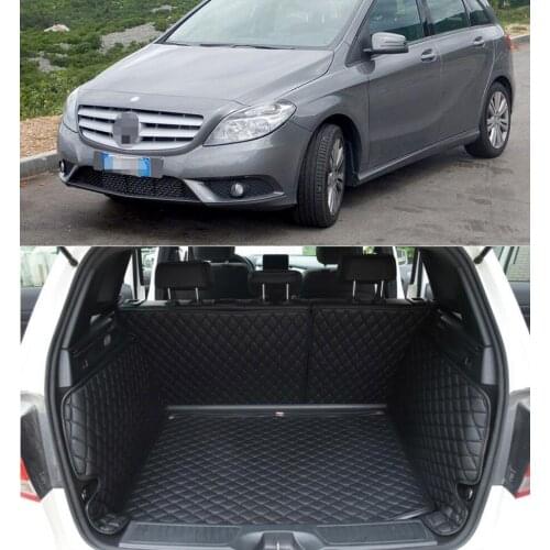 Car styling luxury fiber leather car trunk mat for mercedes benz 180 b200 b260 2012 2013 2014 2015 2016 2017 2018 accessories