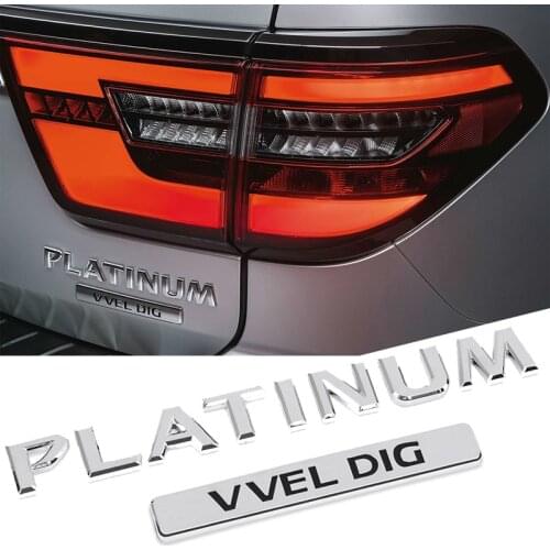 Car Rear Trunk PLATINUM VVEL DIG Badge Emblem Sticker For Nissan Patrol Armada Letters Nameplate Auto Accessories