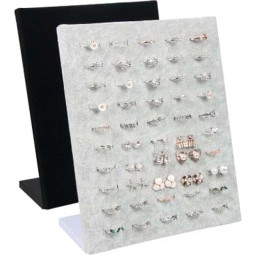 Black/Gray Velvet display Case Jewelry Ring Displays Stand Board Holder Storage Box Plate Organizer 20*10*23CM