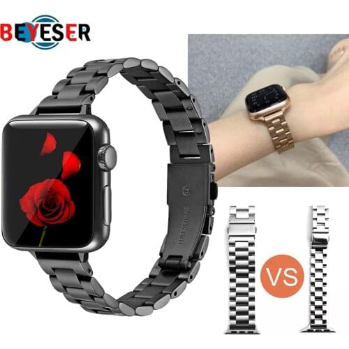 Bracelet for apple watch 6 se strap 40mm 44mm slim Stainless Steel band for iwatch series 5 4 3 38mm 42mm women Girls Wristband