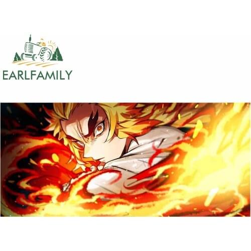 EARLFAMILY 13cm x 7.3cm for Demon Slayer Waterproof Decal Anime Occlusion Scratch Custom Printing Vehicle VAN Car Stickers