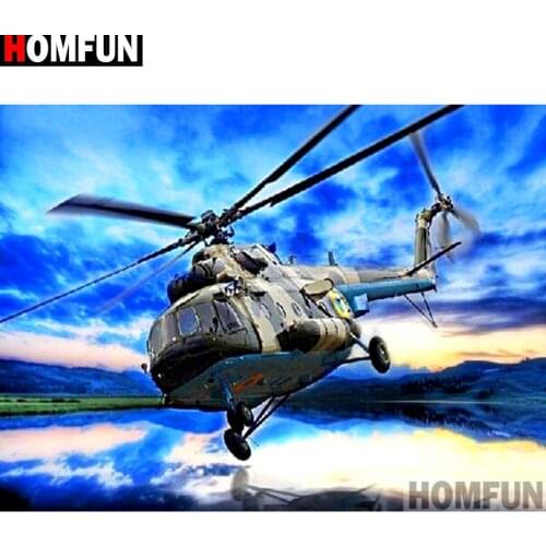 HOMFUN Full Square/Round Drill 5D DIY Diamond Painting "Helicopter" Embroidery Cross Stitch 5D Home Decor Gift A14367
