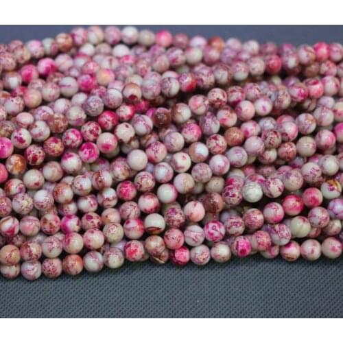 Kindgems, 10mm Pink White Necklace Beads, Sediment Slice Loose Beads Drilled Slab Women Fashion Accessories Jewelry Making