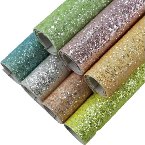 A4 Sheet 8"x11.8" Chunky Glitter Fabric Leather Faux leather For craft & Sewing & bow DIY 1piece F0075