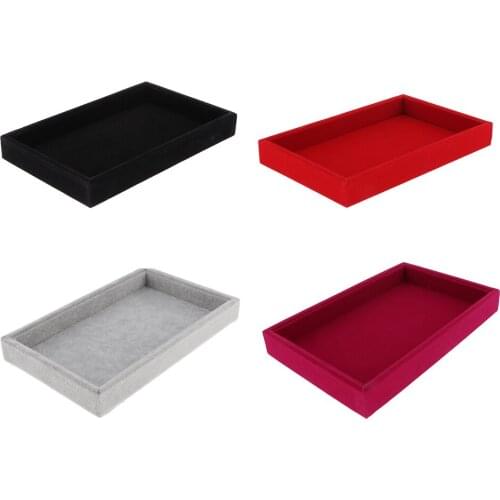 Multifunction Velvet Jewelry Tray Stackable for Rings Earrings Necklaces Box