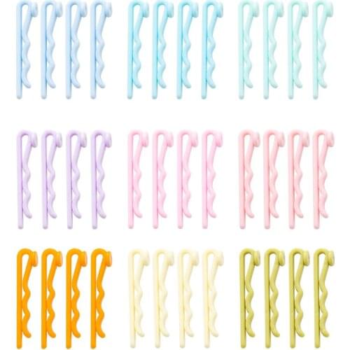 20Pcs/Opp Bag Fashion Hair Accessories Multi-Color Optional Corrugated Plastic Clip Hairpin