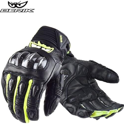 Carbon Fiber Motorcycle Gloves Motocross Touch Screen Real Leather Motorbike Moto Racing Glove For BMW Yamaha Kawasaki