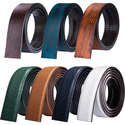 No buckle Belt for Men Black Genuine Leather Belt without Buckles Holeless Waist Strap Brown Crocodile Waistband Barry.Wang