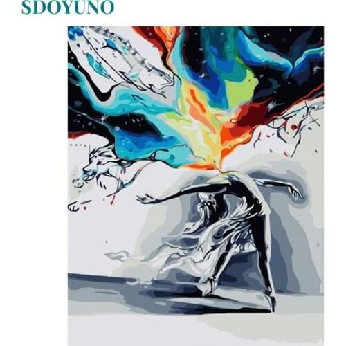 SDOYUNO Frame Abstract Dancer DIY Painting By Numbers Figure Painting Acrylic Paint On Canvas Coloring By Numbers For Home Art